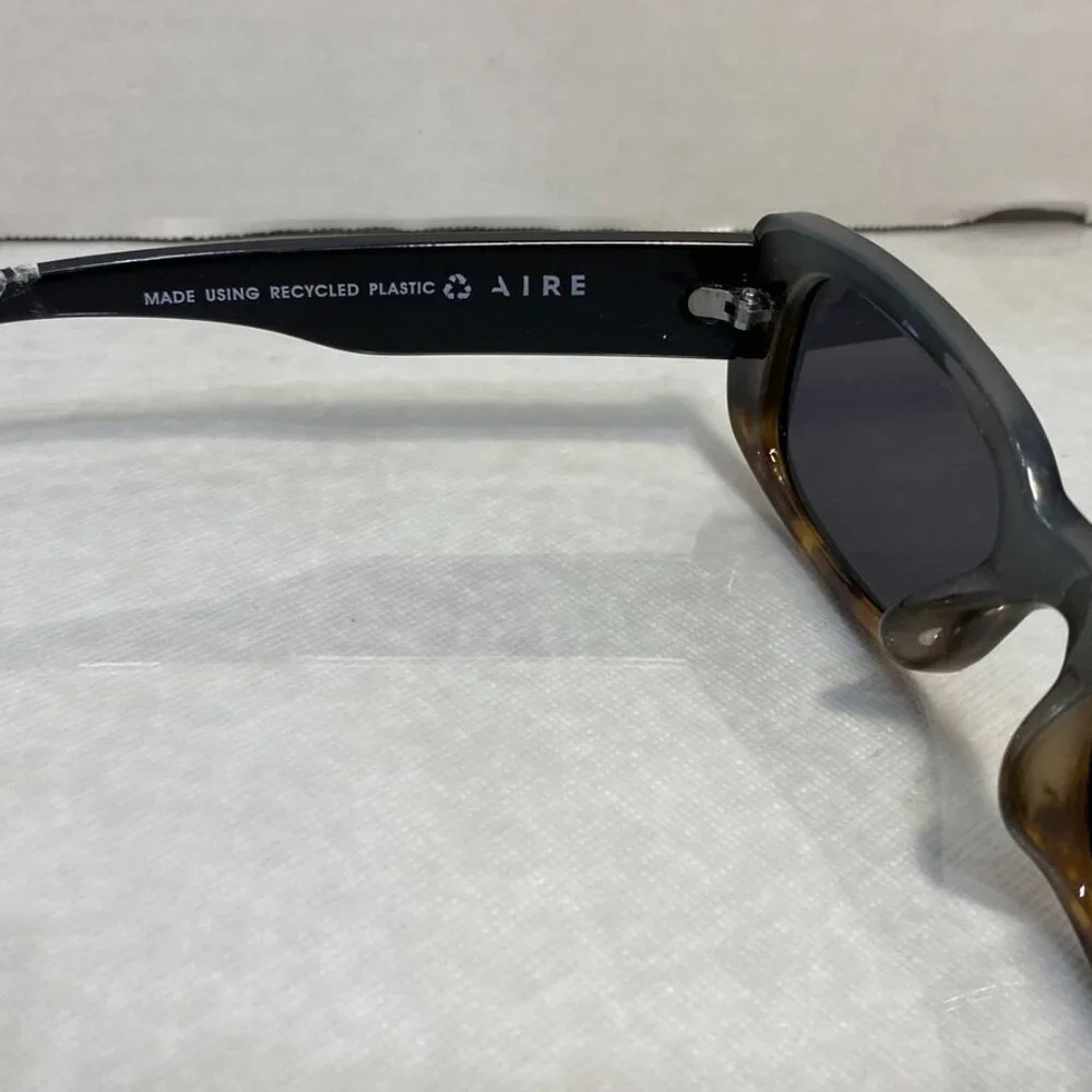 AIRE Ceres Slim Rectangle Sunglasses Dark Tort Smoke Mono